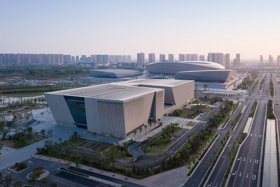 zhengzhou art museum and zhengzhou archives china by zeng qun architecture design studio