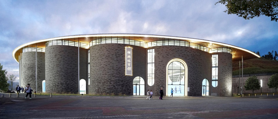 gymnasium and swimming pool of fujian jianou first high school china by thdl