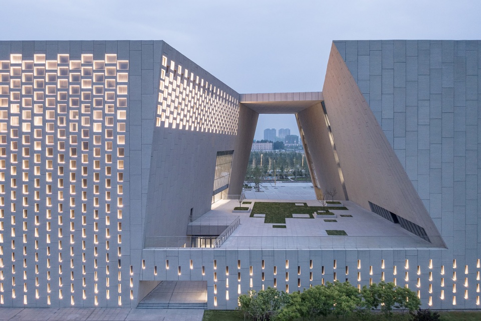 zhengzhou art museum and zhengzhou archives china by zeng qun architecture design studio