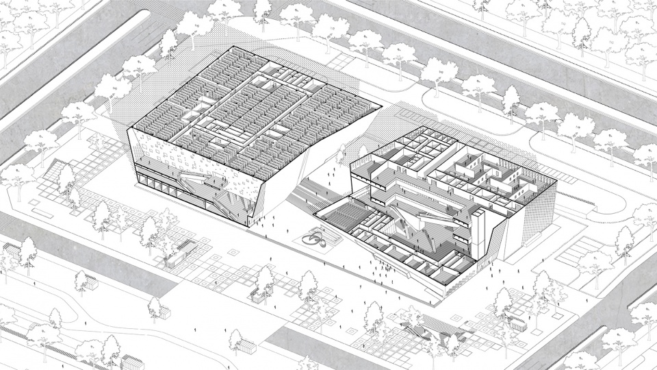 zhengzhou art museum and zhengzhou archives china by zeng qun architecture design studio