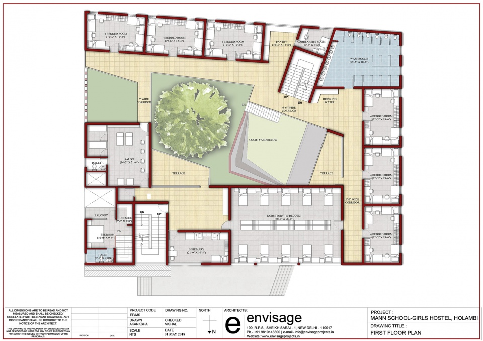 the mann school white flower hall girls hostel by envisage