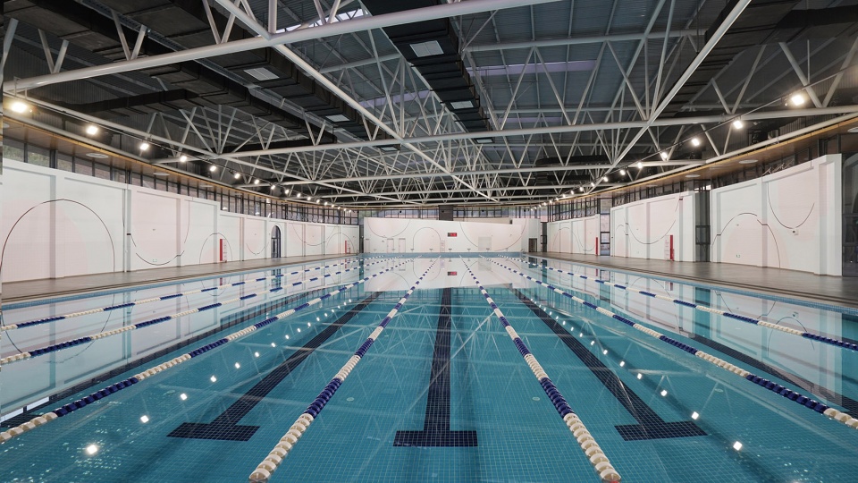 gymnasium and swimming pool of fujian jianou first high school china by thdl