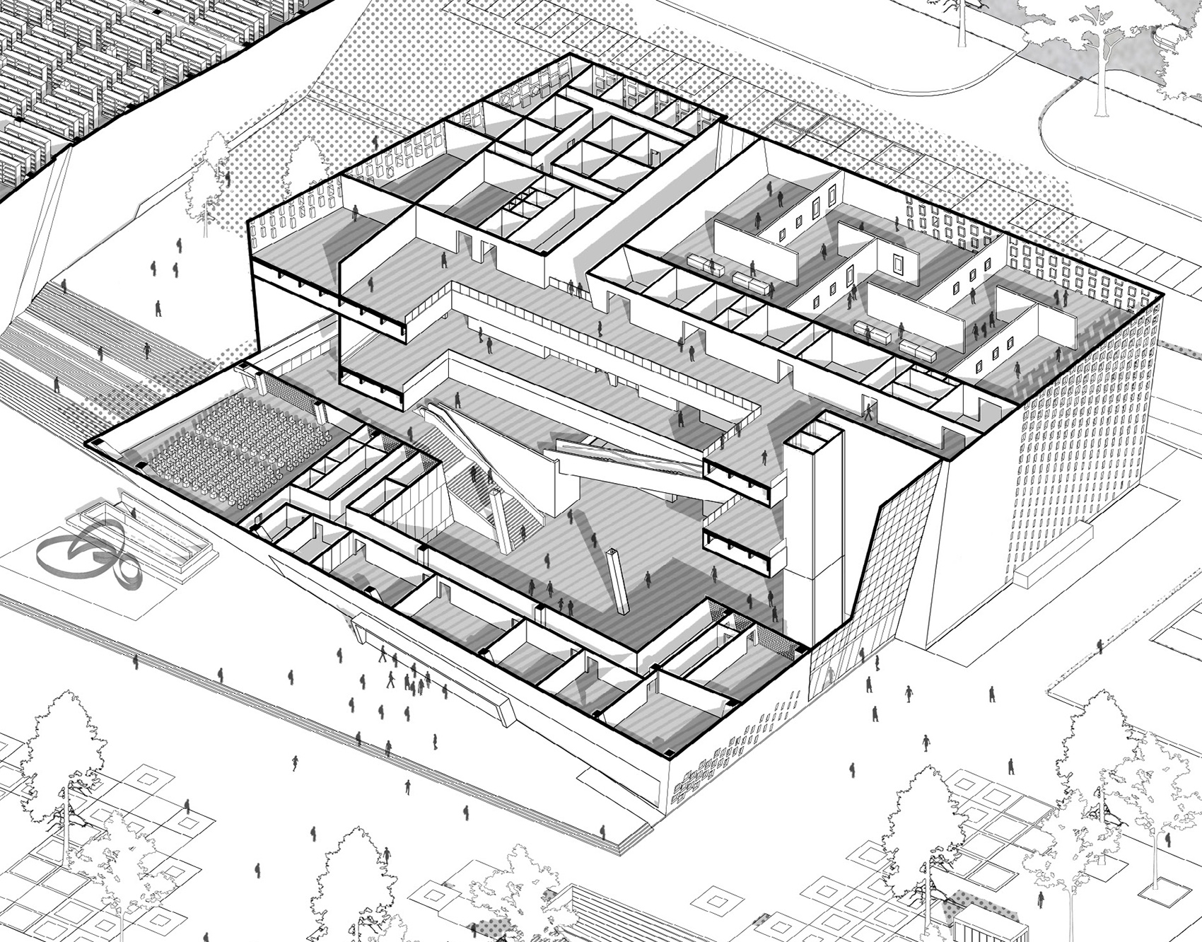 Zhengzhou Art Museum and Zhengzhou Archives, China by Zeng Qun