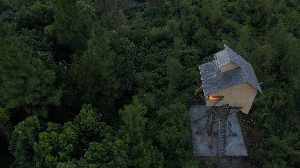 tower for meditation and view china by jumping house lab