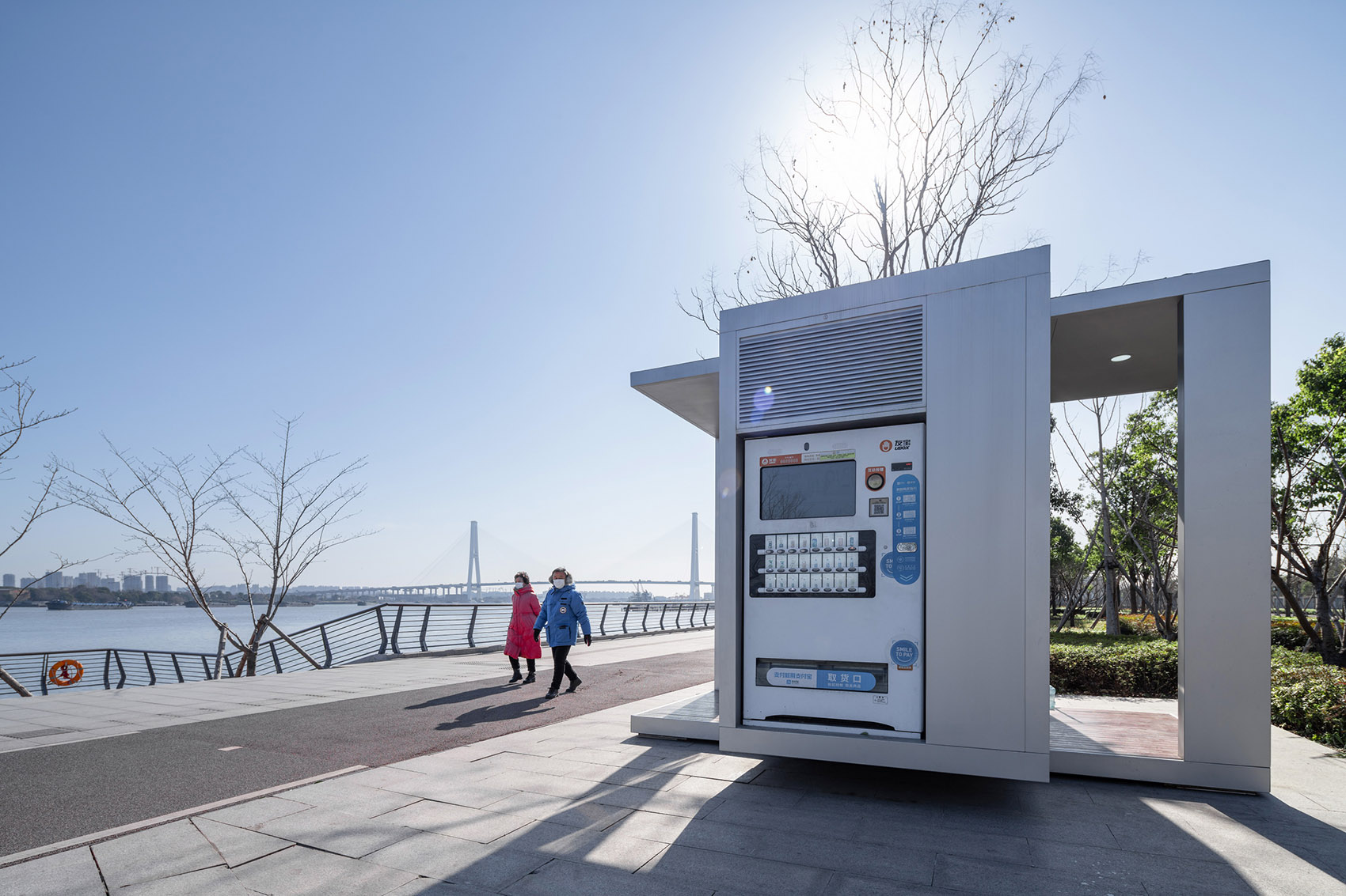 rotatable security kiosk china by nan architects