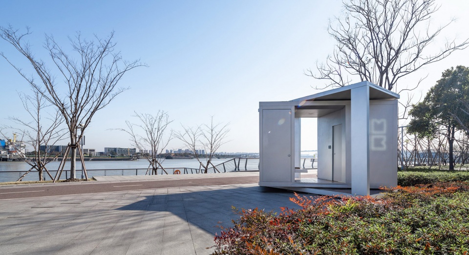 rotatable security kiosk china by nan architects