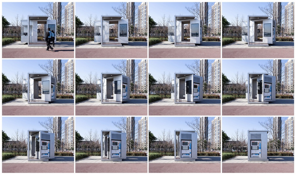 rotatable security kiosk china by nan architects