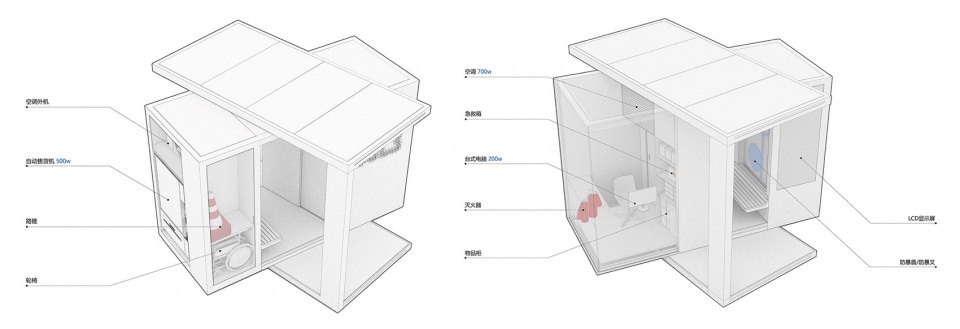 rotatable security kiosk china by nan architects
