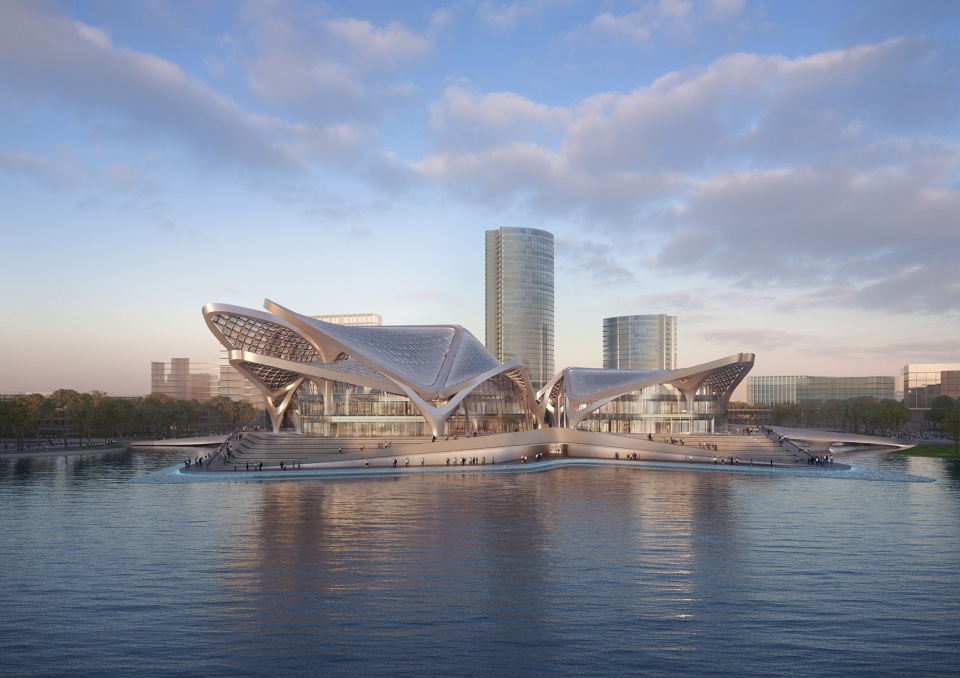 zhuhai jinwan civic art centre china by zaha hadid architects