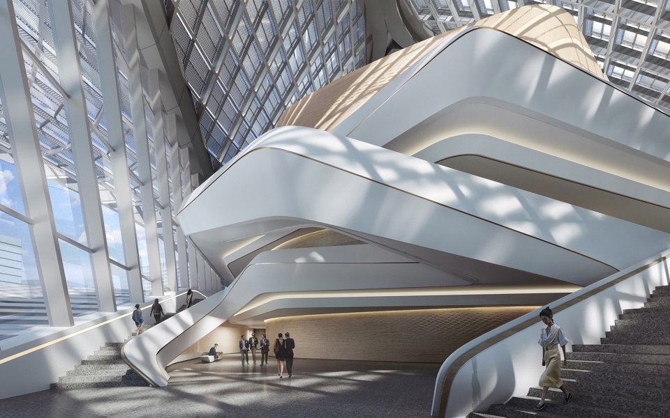 zhuhai jinwan civic art centre china by zaha hadid architects