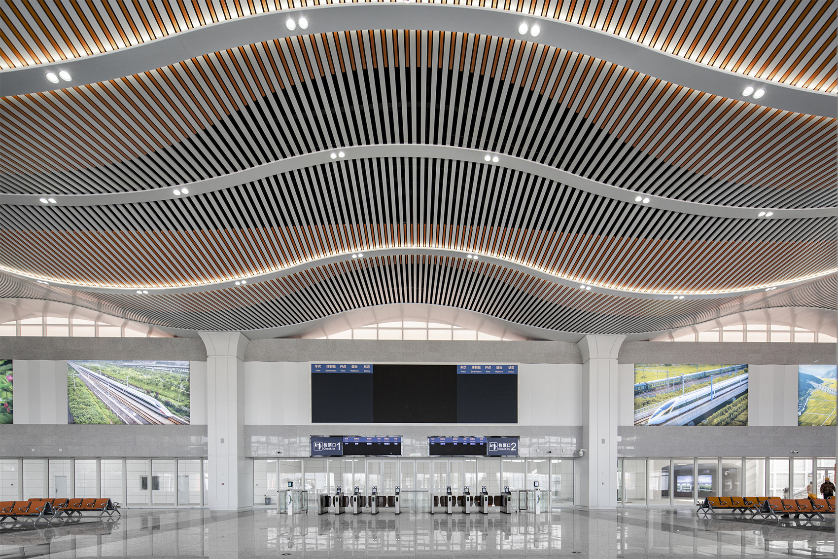beijing xiongan intercity railway interior design of guan east station bazhou north station by ccdi beijing interior design center