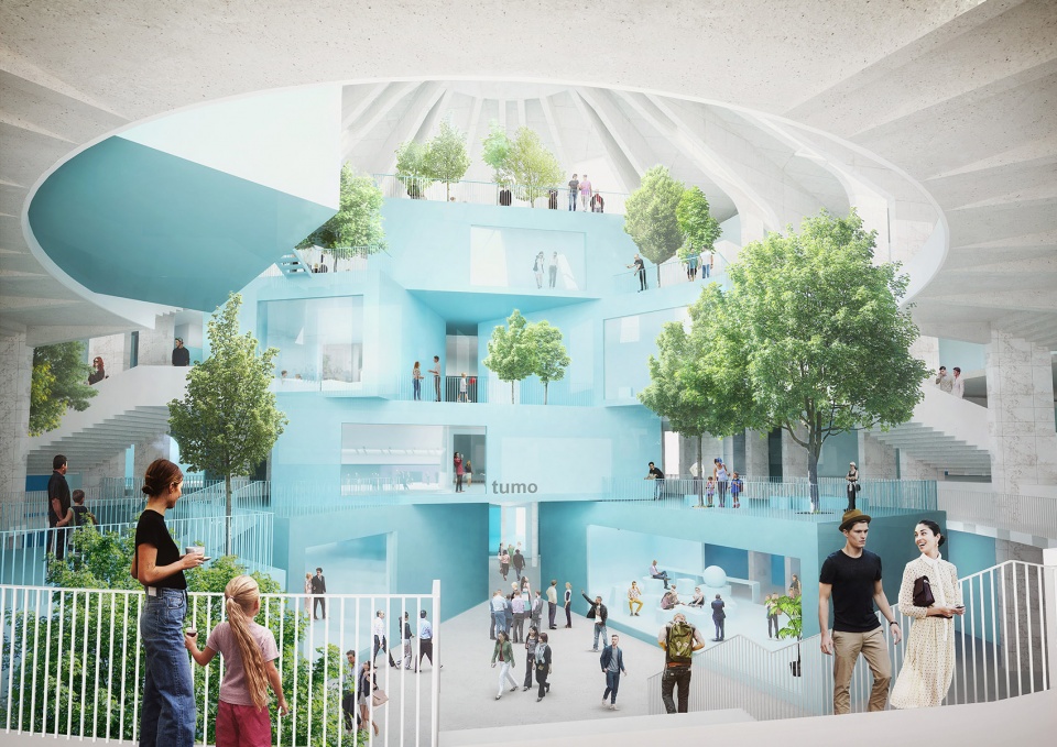 construction begins on the pyramid in tirana albania by mvrdv