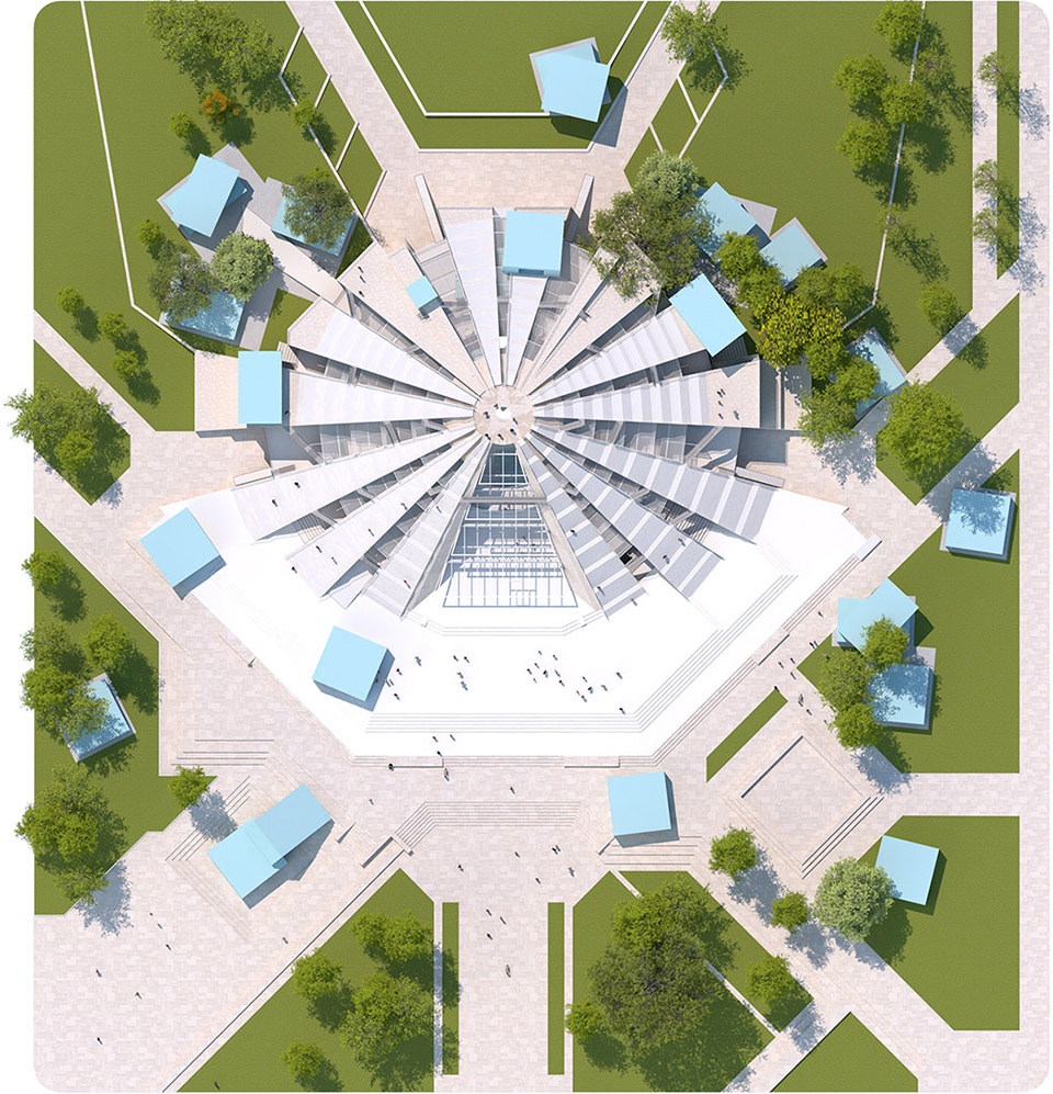 construction begins on the pyramid in tirana albania by mvrdv
