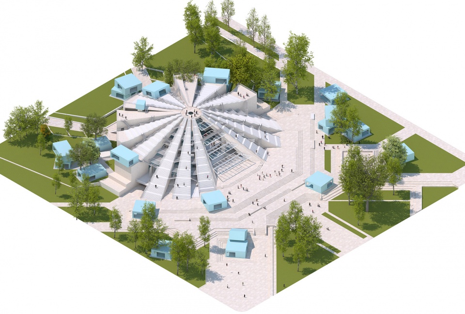 construction begins on the pyramid in tirana albania by mvrdv