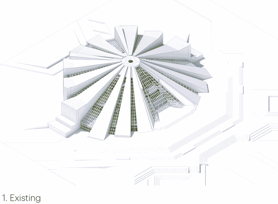 construction begins on the pyramid in tirana albania by mvrdv