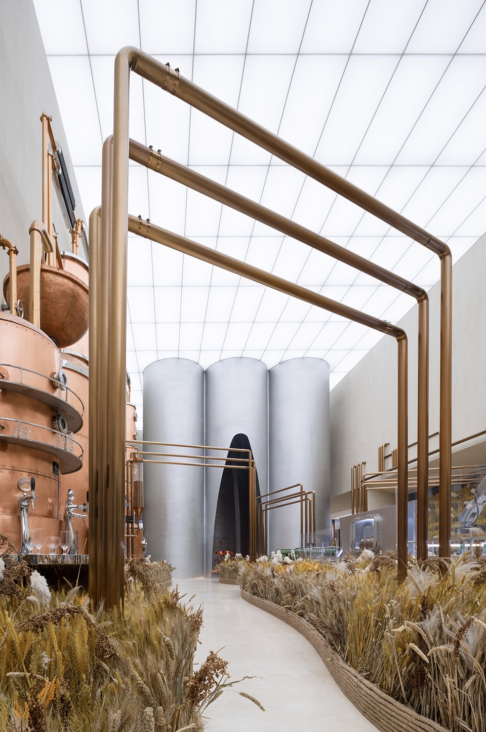 the flow of grain beer museum by waterfrom design