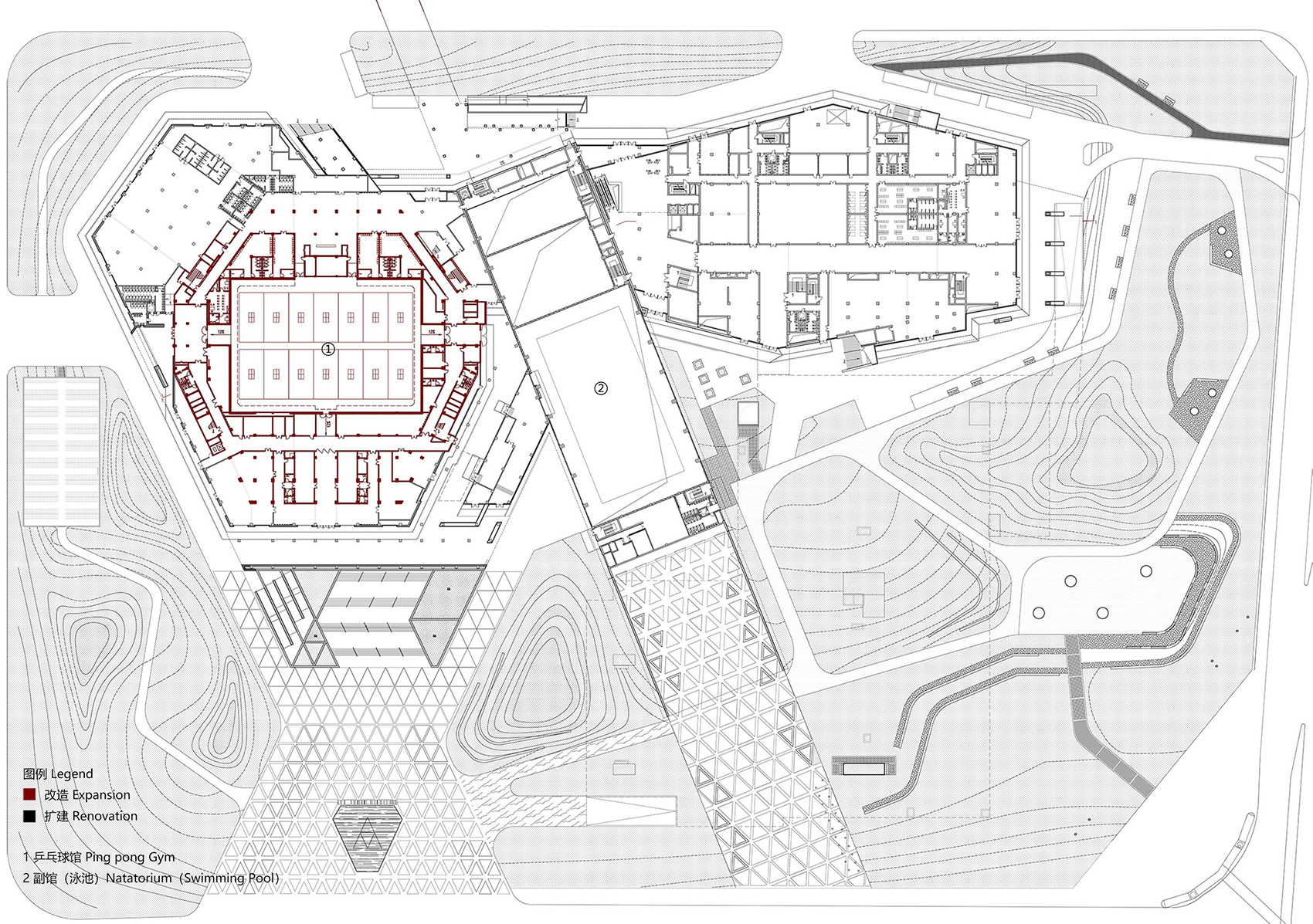 taiyuan binhe sports center expansion and renovation china by china architecture design research group