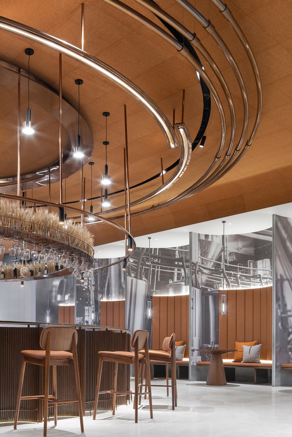 the flow of grain beer museum by waterfrom design