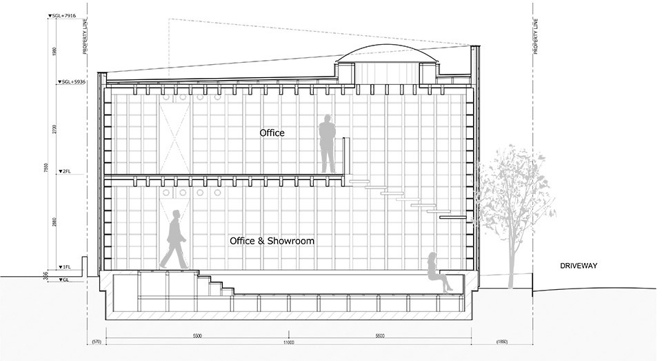 MARUHON FUKUOKA Office Showroom by KATORI archi design associates
