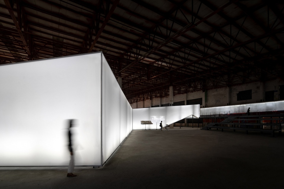 folded time light line 2019 uabb exhibition hall by atelier xi