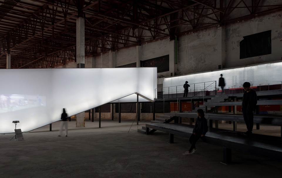 folded time light line 2019 uabb exhibition hall by atelier xi