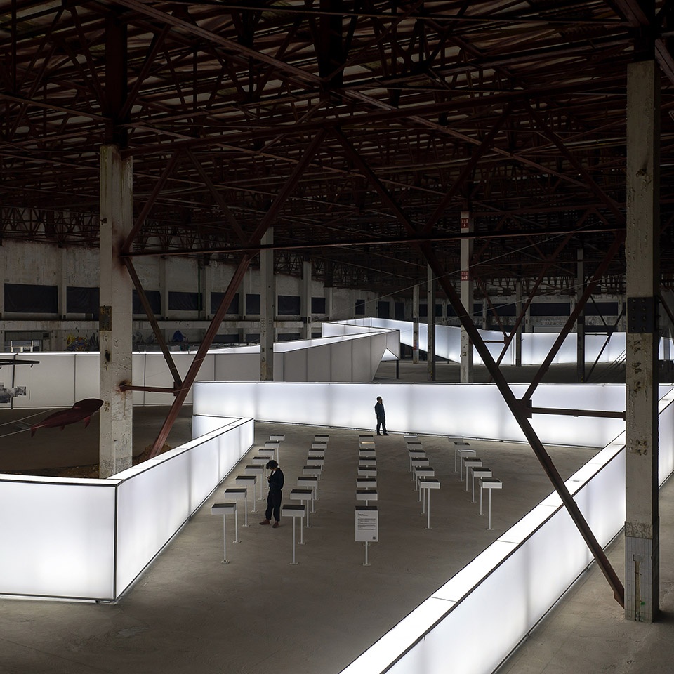 folded time light line 2019 uabb exhibition hall by atelier xi