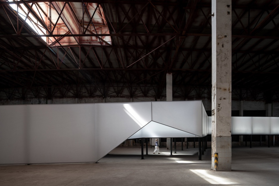 folded time light line 2019 uabb exhibition hall by atelier xi