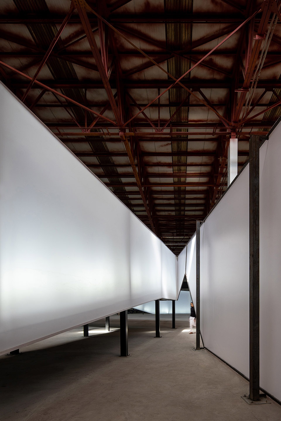 folded time light line 2019 uabb exhibition hall by atelier xi