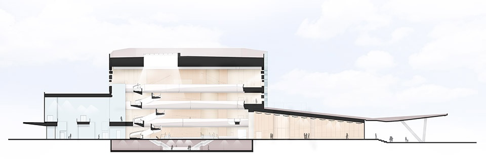 The Buddy Holly Hall of Performing Arts and Sciences by Diamond Schmitt Architects