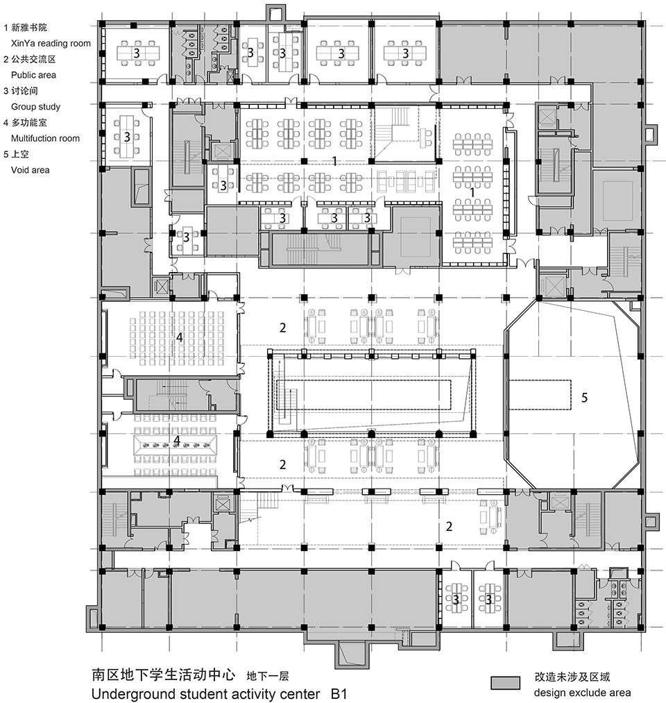 underground student activity center south district tsinghua university china by thad