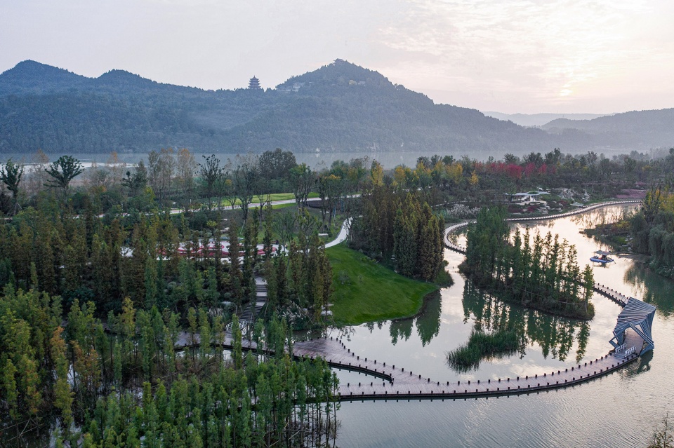 sichuan nanbu water city yuji island park china by blvd international