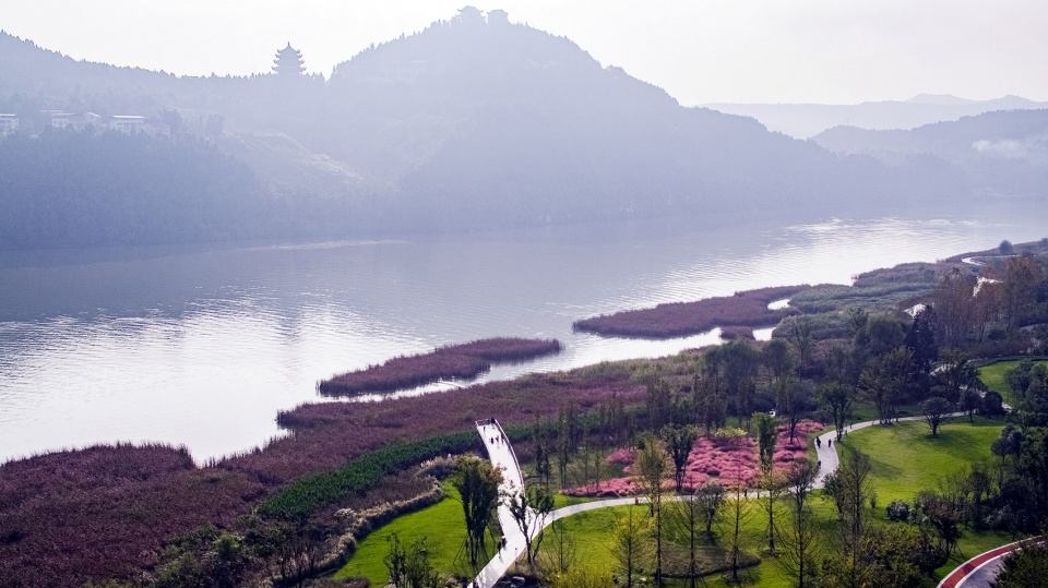 sichuan nanbu water city yuji island park china by blvd international