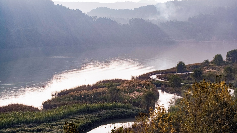 sichuan nanbu water city yuji island park china by blvd international