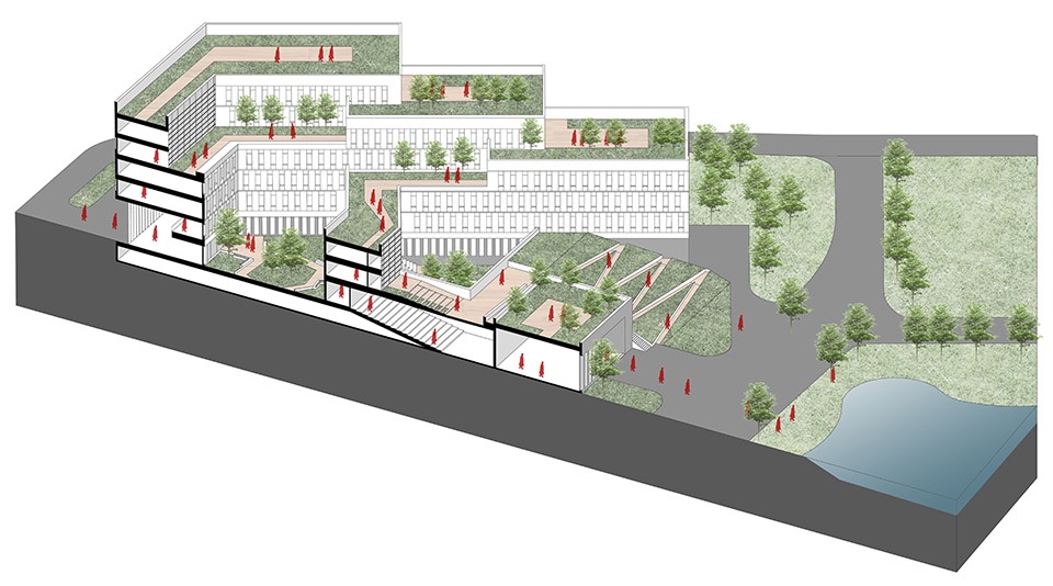 3D garden School of Environmental Studies building by TJAD