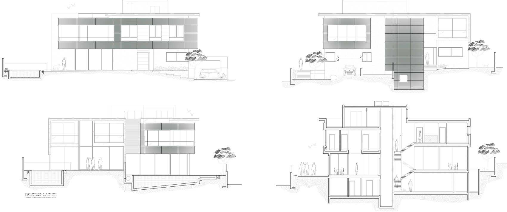 x6 two in one houses by raz melamed architect