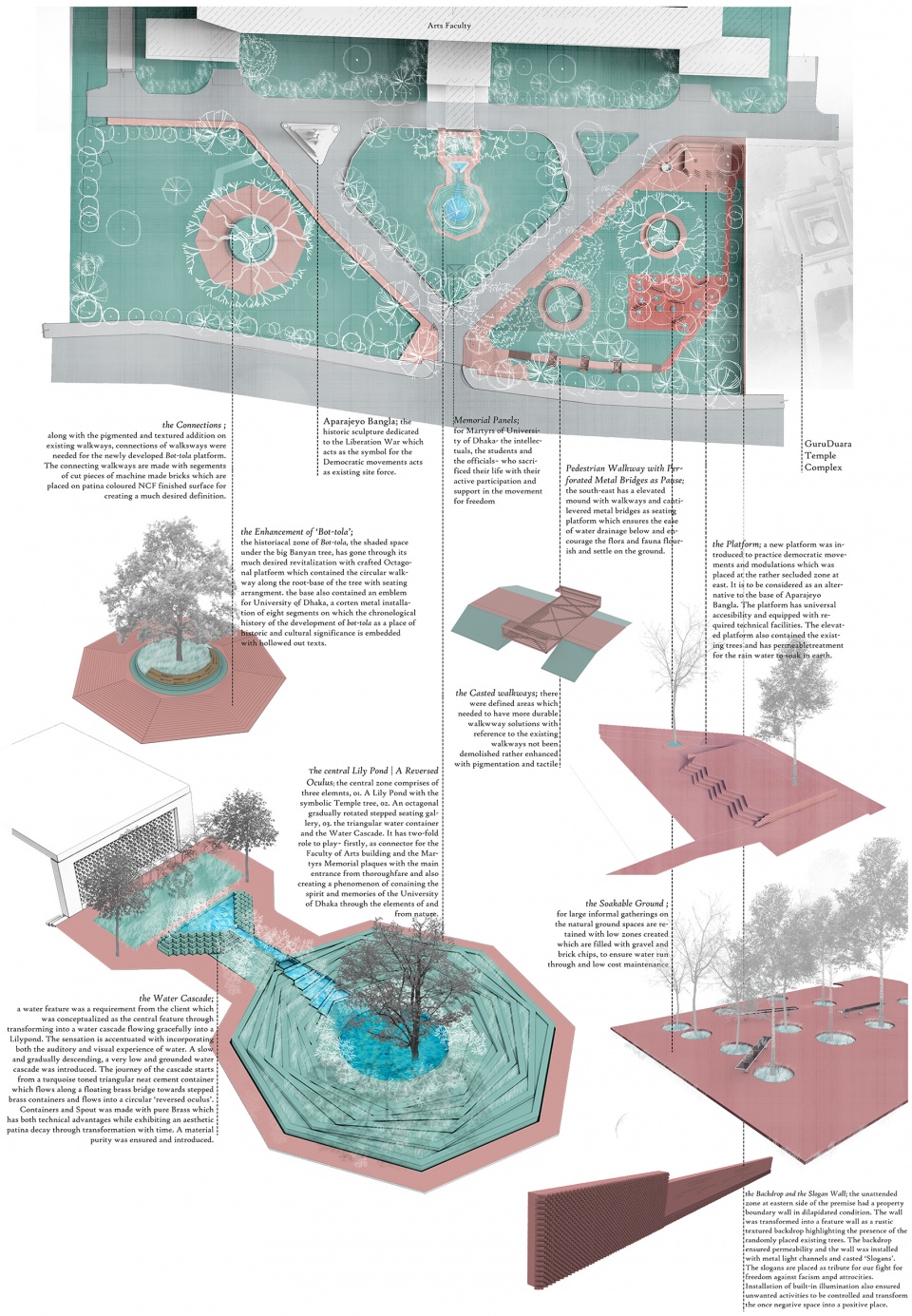 kola bhaban prangon landscape architecture at faculty of arts university of dhaka by sthanik consultants