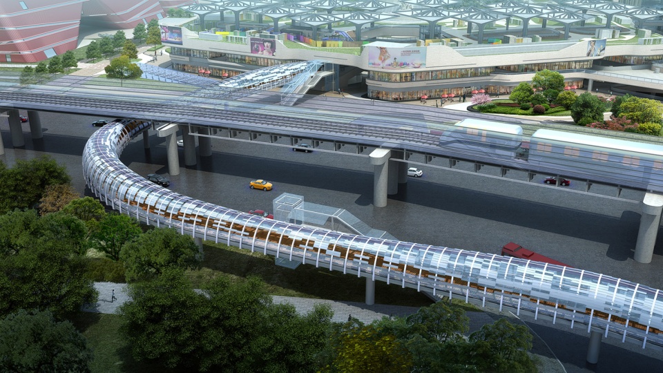 link city with nine dragon bridges longgang core area overpasses design china by fcha