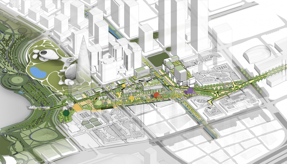 re stitching the city fabric competition winning masterplan proposal for the shenzhen bay cultural plaza in china by the oval partnership
