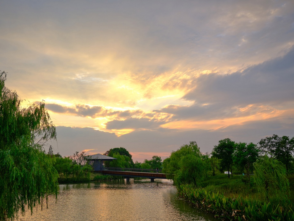 pedestrian bridge of tan jiawan agricultural site park in wuzhen by atelier beeeed zhejiang af university landscape architecture institute