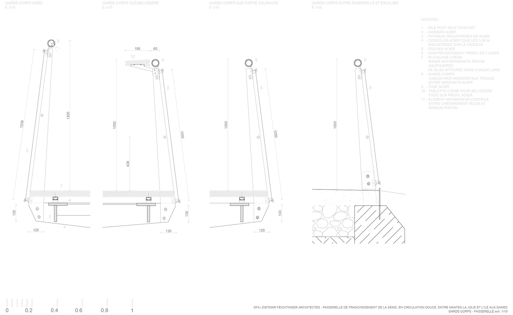footbridges over the seine river for pedestrians and cyclists by dietmar feichtinger architectes