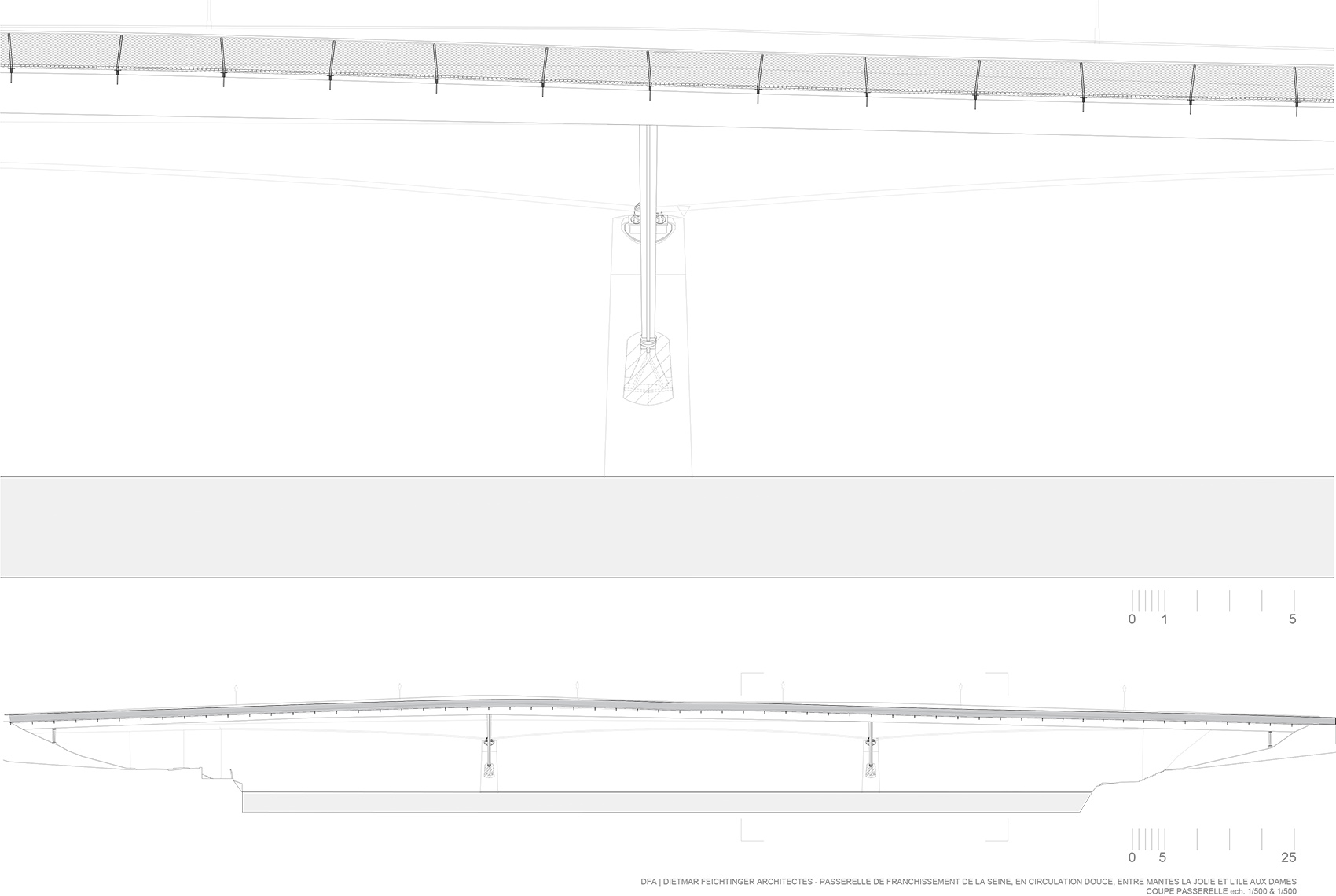 footbridges over the seine river for pedestrians and cyclists by dietmar feichtinger architectes