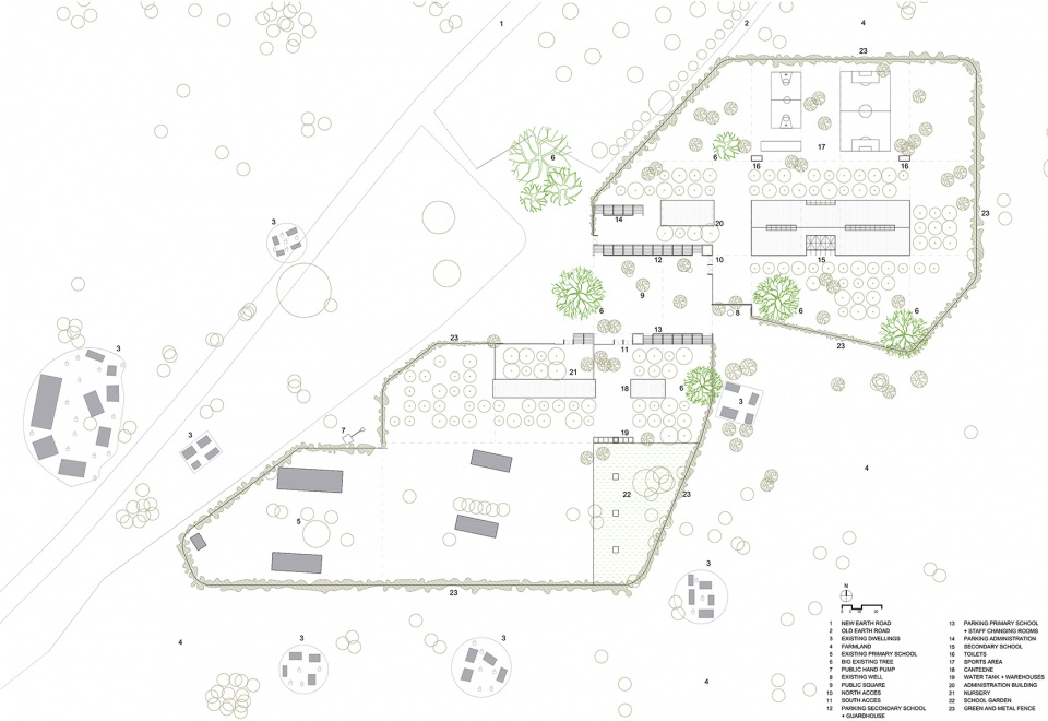 secondary school and auxiliary buildings of bangre veenem school complex by albert faus