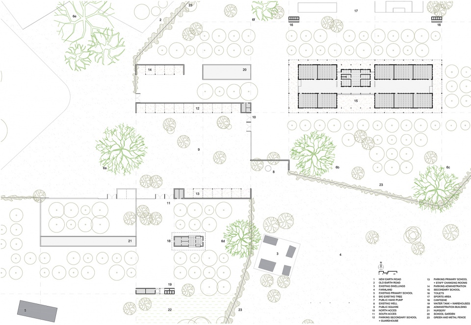secondary school and auxiliary buildings of bangre veenem school complex by albert faus