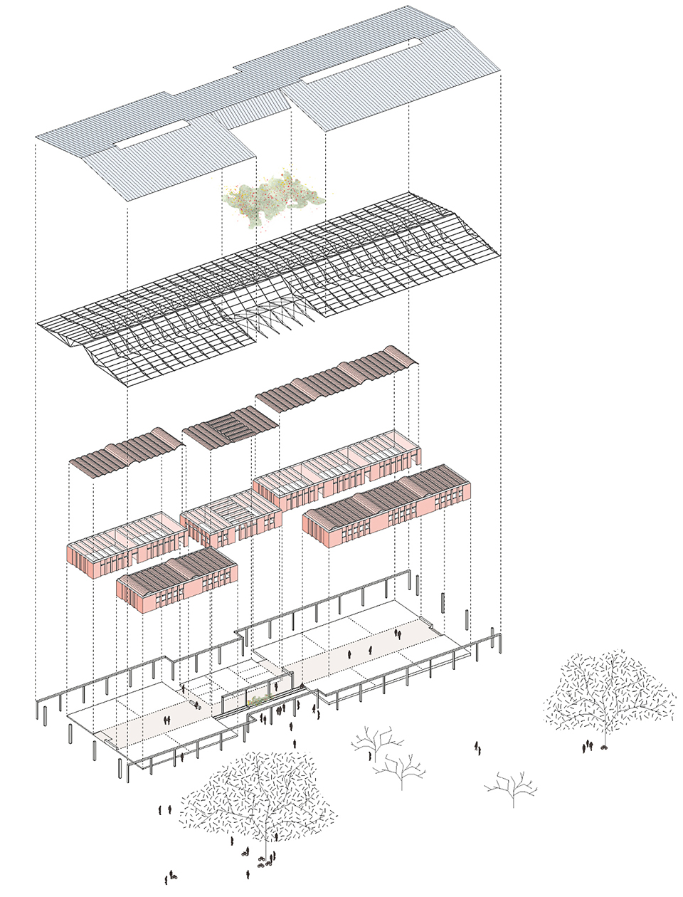 secondary school and auxiliary buildings of bangre veenem school complex by albert faus