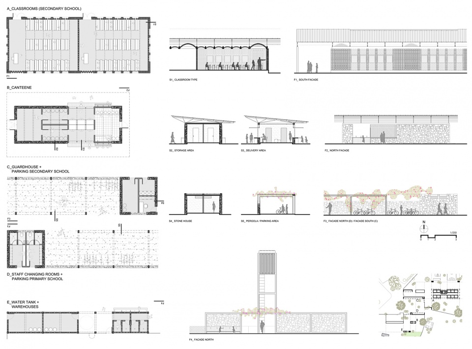 secondary school and auxiliary buildings of bangre veenem school complex by albert faus