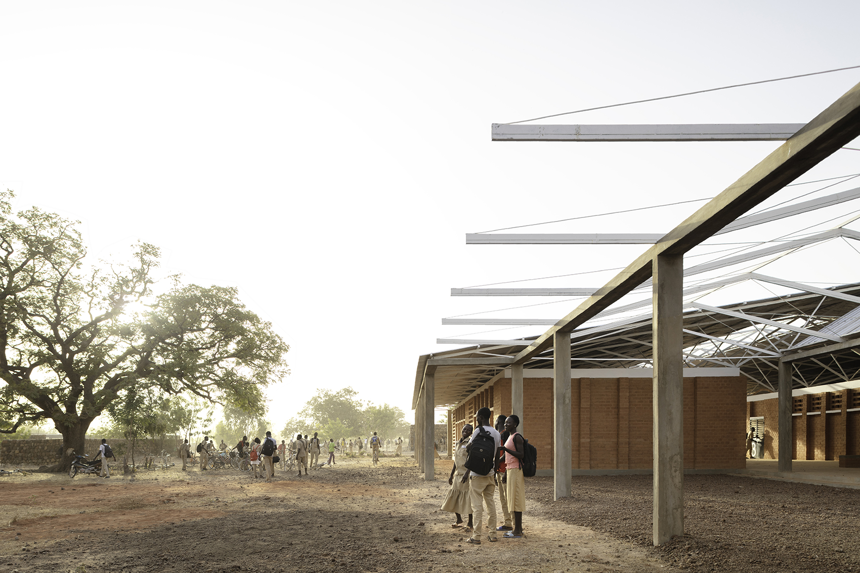 secondary school and auxiliary buildings of bangre veenem school complex by albert faus