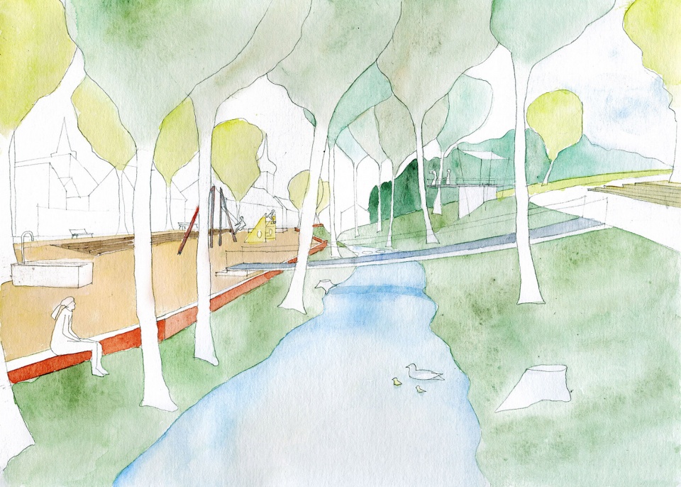 River Loucna Embankment Rusina Frei architekti