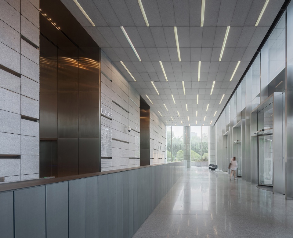 Huangpu Center Office Lobby China by atelier mearc
