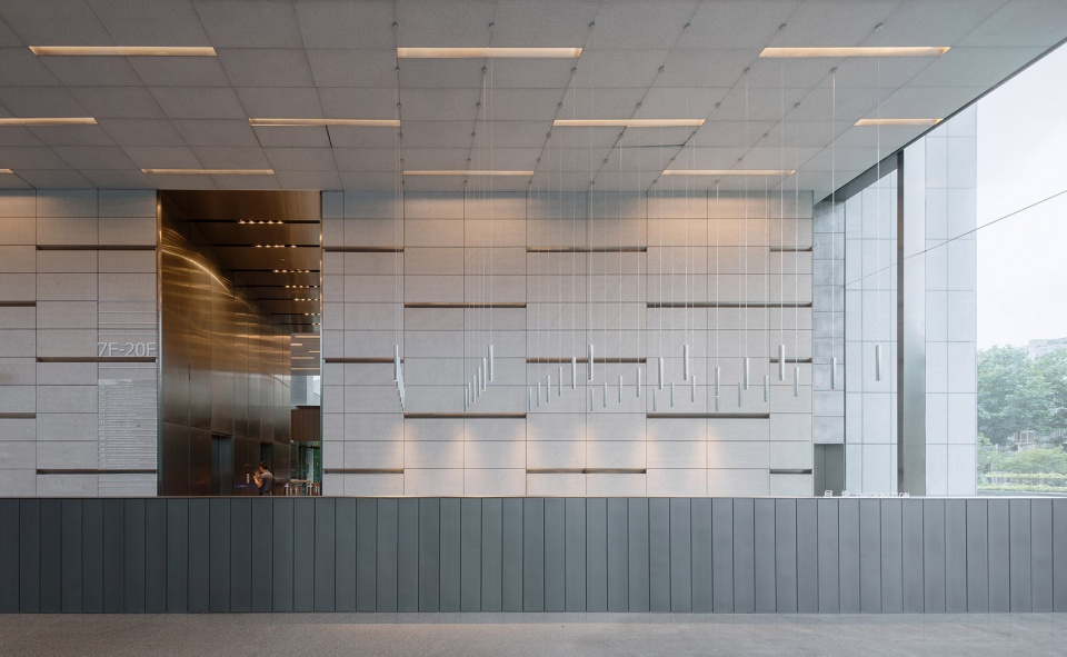 Huangpu Center Office Lobby China by atelier mearc