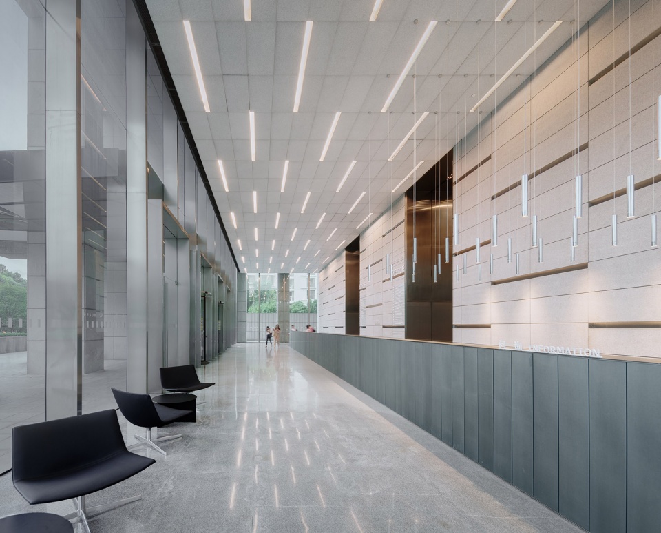 Huangpu Center Office Lobby China by atelier mearc